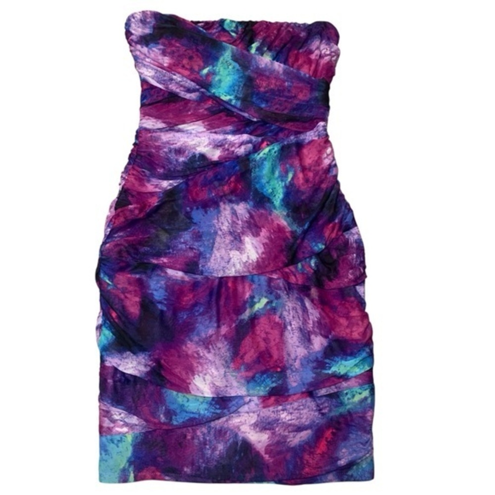 Guess Y2K Strapless mini dress purple blue size 4